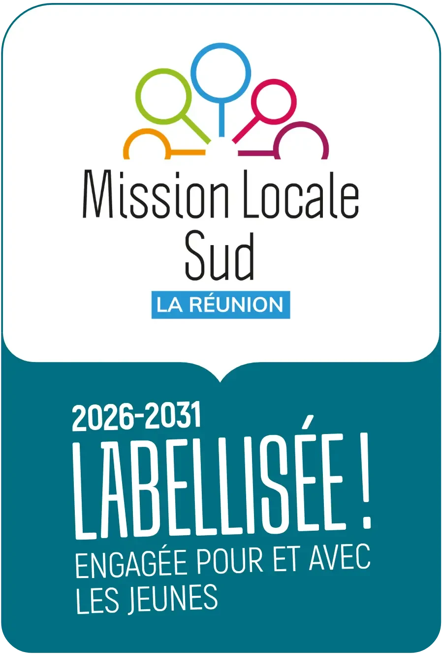 Logo de la Mission Locale Sud La Réunion, accompagnement des jeunes de 16 à 25 ans vers l’emploi, la formation, l’insertion sociale et professionnelle